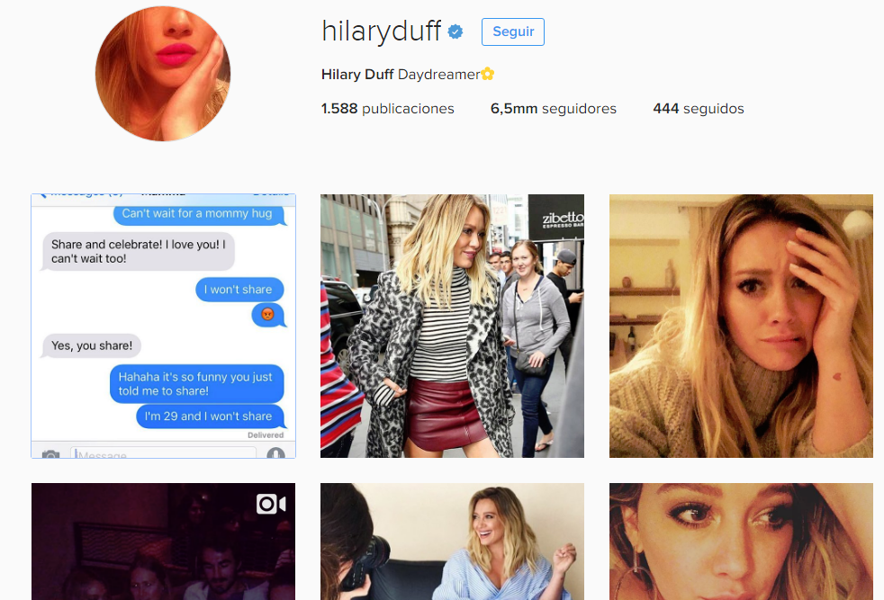 hilary duff /mamás famosas en instagram