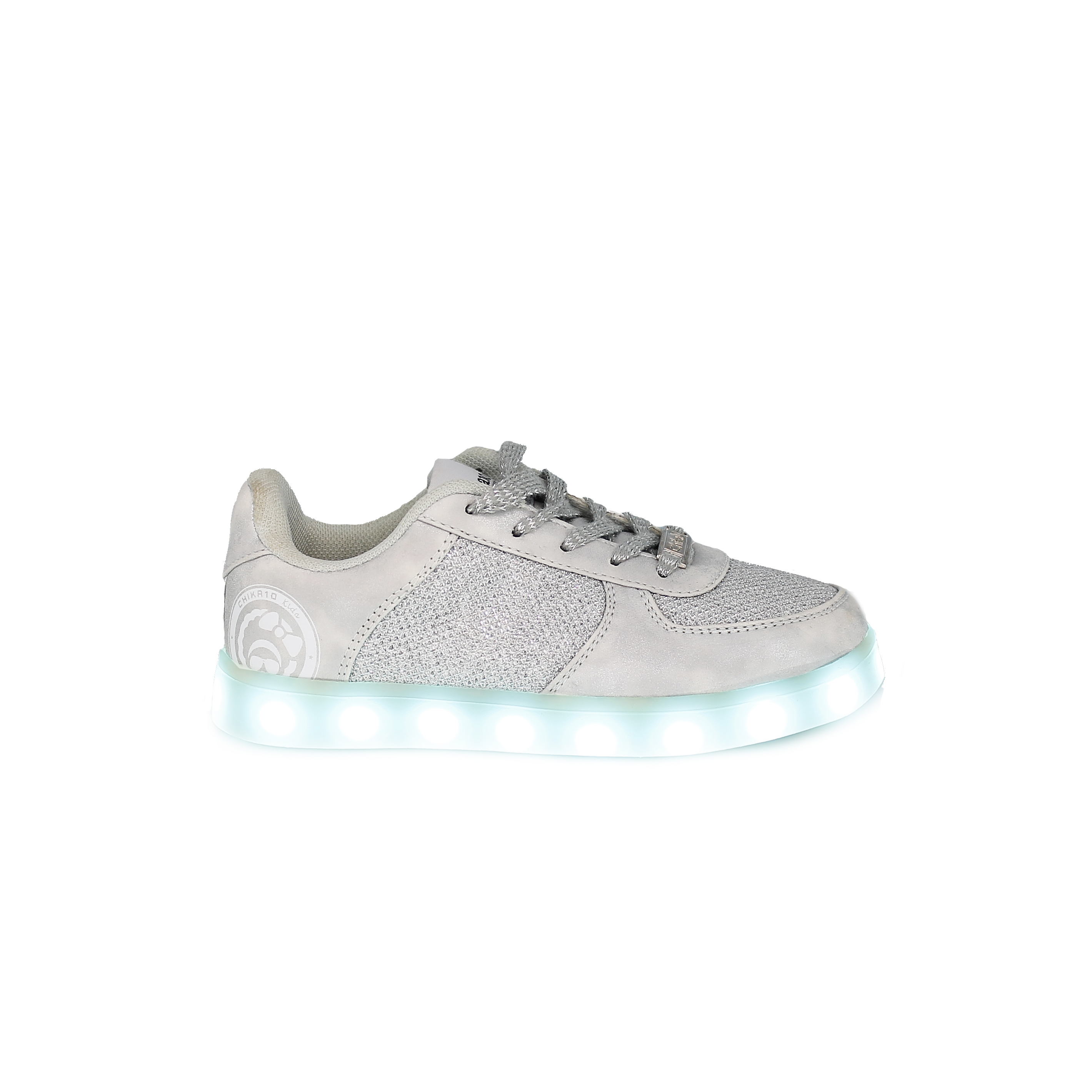 zapatillas plateadas con luces led